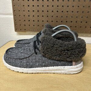 Hey Dude Wendy Fold Stitch Cozy Gray Slip On Women’s Shoes Size 8 Gray